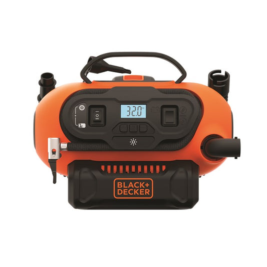 Black+Decker BDCINF18N – Vielseitiger 2-in-1-Autokompressor mit Akku und Netzbetrieb