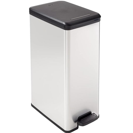 Curver KETER Metallisierter 40L Slim Bin – Platzsparendes Design für Kleine Räume