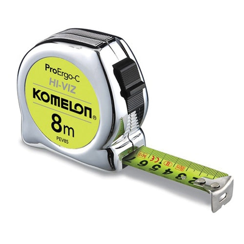 Komelon Maßband 8m ProErgo-C Hi-Viz – Reflektierende Anzeige Für Präzise Messungen
