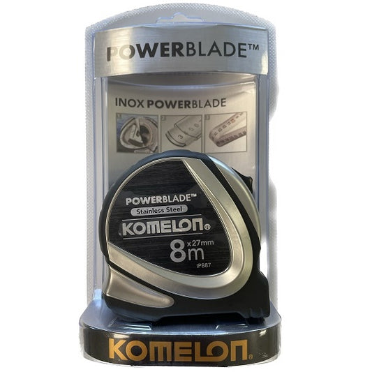 Komelon IPB87 INOX POWERBLADE – Rostfreies Edelstahl-Maßband mit 8m Länge