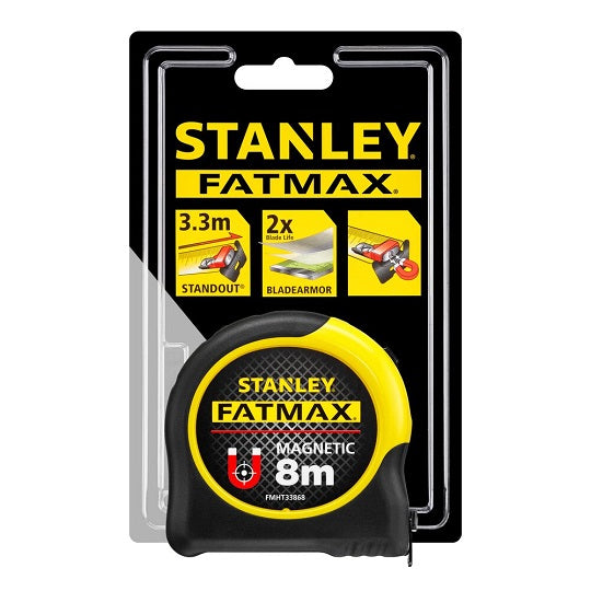 Stanley Bandmaß 8m BladeArmor Beschichtung Langlebig