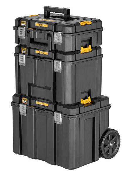 DeWALT TStak 20 Mobiler Satz Von 3 Werkzeugkästen – Praktische Organisation Auf Rädern