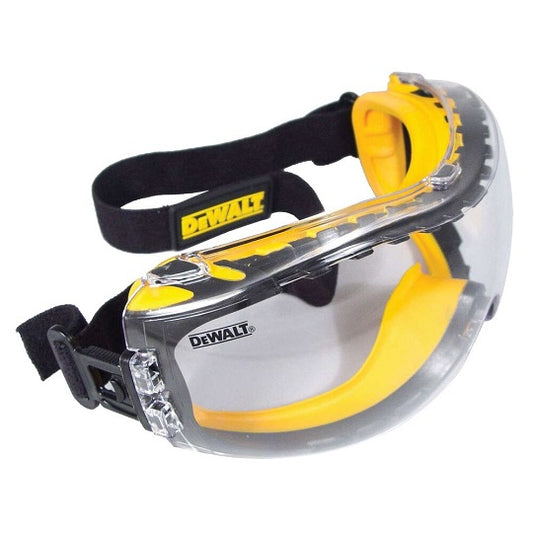 DeWalt Concealer Clear Schutzbrille – Leicht und Robuste Bauweise mit Verstellbarem Gummiband