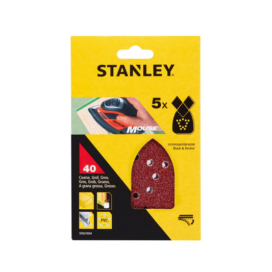Stanley Universal-Schleifpapier P40 – Hochwertige Schleifleistung für Mausschleifer