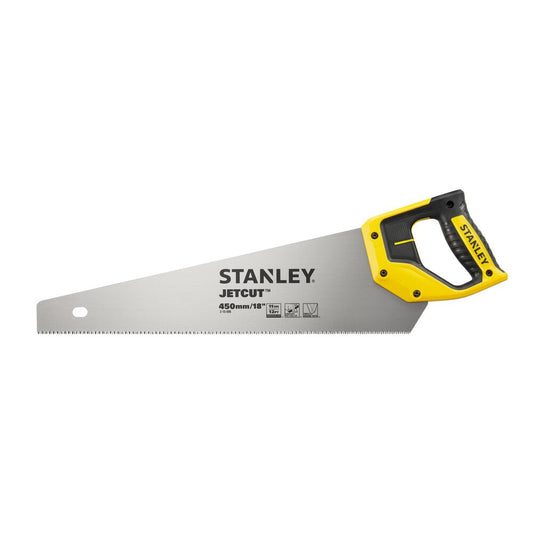 Stanley Handgeführte Feinschnittsäge 450mm – Hochbelastbare JetCut Zähne für Präzisen Holzschnitt