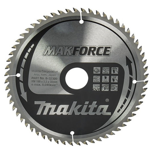 MAKFORCE Kreissägeblatt 190mm – Hochwertiges Holzschnitt für Präzise Ergebnisse