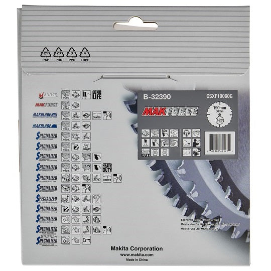 Makforce Kreissägeblatt 190 mm Holzwerkstoffe Präzise