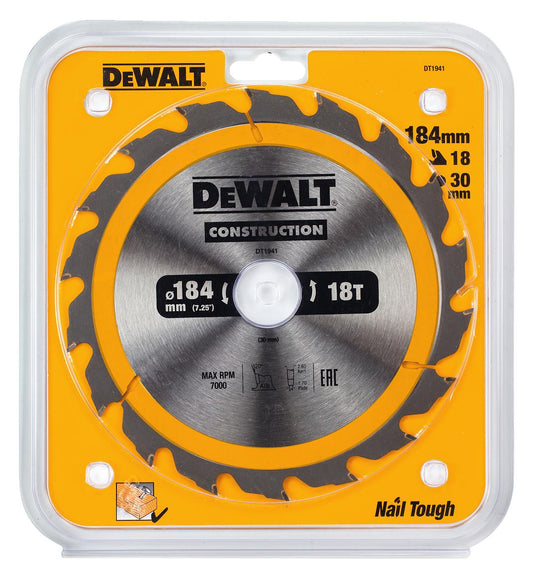 DeWALT DT1941-QZ Kreissägeblatt – Hochwertige Sinterkarbid Zähne für Präzises Schneiden