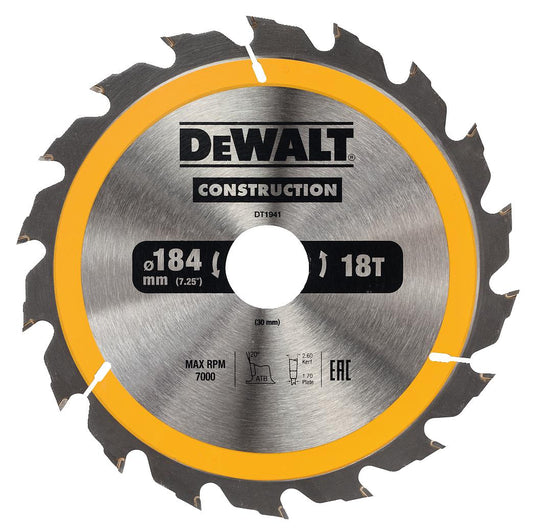 DeWALT DT1941-QZ Kreissägeblatt – Hochwertige Sinterkarbid Zähne für Präzises Schneiden