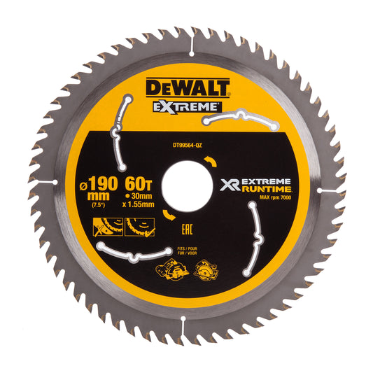 DEWALT DT99564 – Präzises Sägeblatt für Holzschnitt mit 60 Zähnen