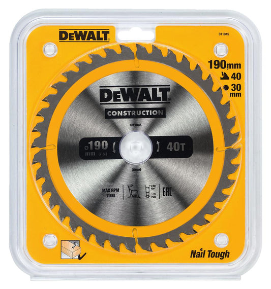 DeWALT DT1945-QZ Kreissägeblatt – Hochwertige Hartmetallzähne für Präzises Schneiden