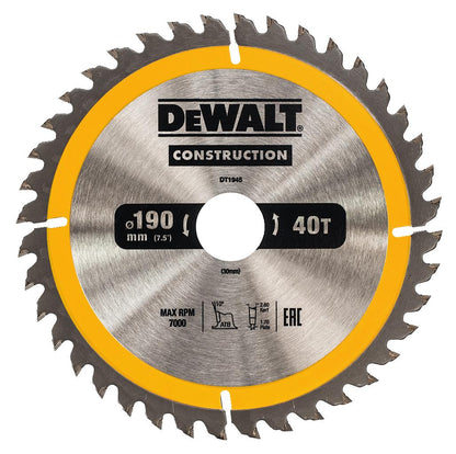 DeWALT DT1945-QZ Kreissägeblatt – Hochwertige Hartmetallzähne für Präzises Schneiden