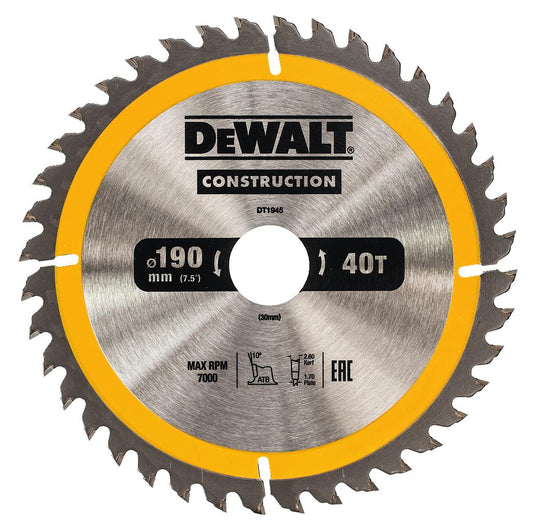 DeWALT DT1945-QZ Kreissägeblatt – Hochwertige Hartmetallzähne für Präzises Schneiden