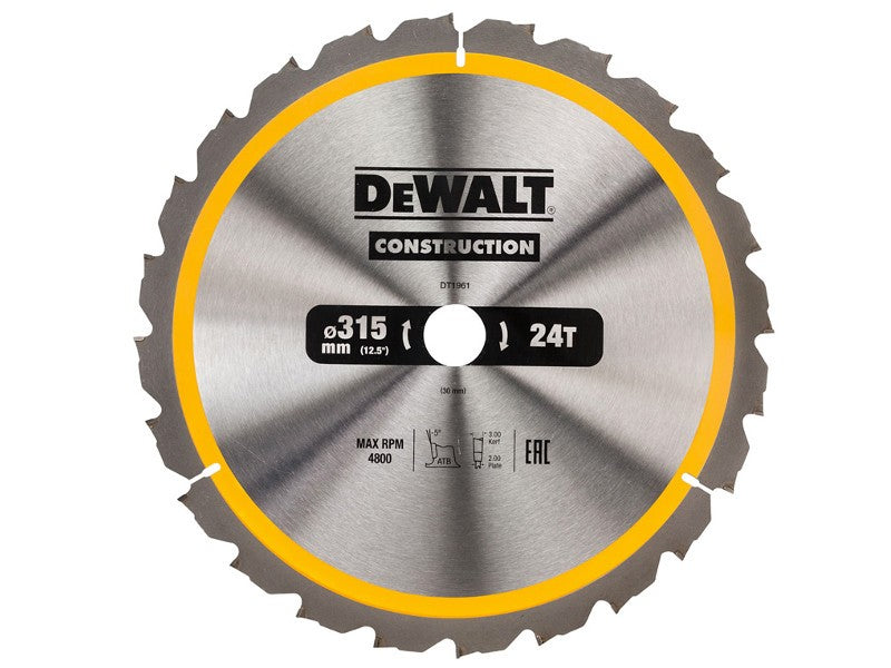 DeWALT DT1961-QZ Kreissägeblatt – Hochwertige Hartmetallzähne für Präzisen Holzschnitt