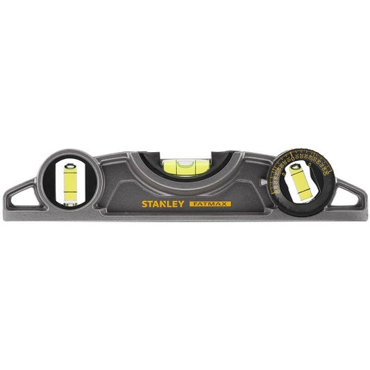 STANLEY Torpedo-Wasserwaage FATMAX 0-43-609 – Robuster Aluminiumgusskörper mit Vergrößerten Phiolen