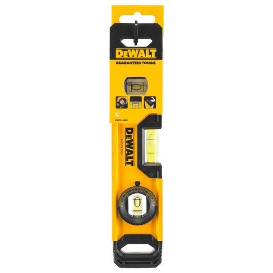 DeWalt Handwasserwaage Torpedo 23cm – Hohe Messgenauigkeit durch Modernes Aluminiumgehäuse