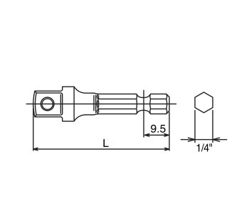 BrandName Adapter 1/4 Sechskantrohr Auf 3/8 Vierkant