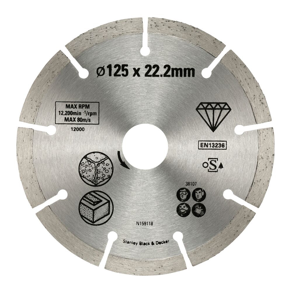 Stanley STA38107-XJ Diamantscheibe – Schnelles Schneiden für Mittelharten Beton