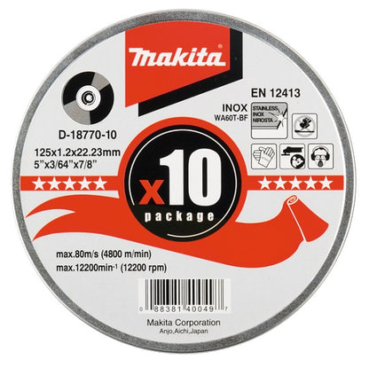 Makita Metall-Trennscheibe INOX 125/22,23 10er Set INOX