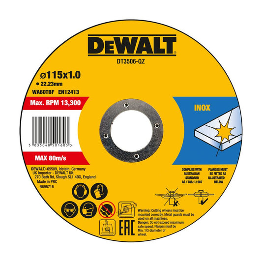 DeWalt DT3506 Edelstahl Sägeblatt 115x22,23x10mm – Speziell Für Edelstahl Schneiden