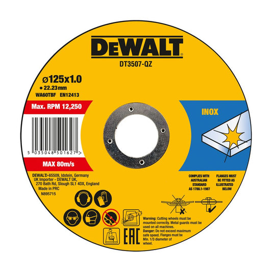 DeWalt Edelstahl-Trennscheibe DT3507-QZ – Hohe Schneidleistung für Edelstahl