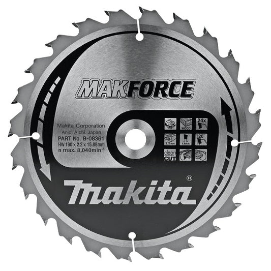 Makforce Holz-Trennscheibe 190/15,88mm – Präzisionsgeschliffene Hartmetallzähne