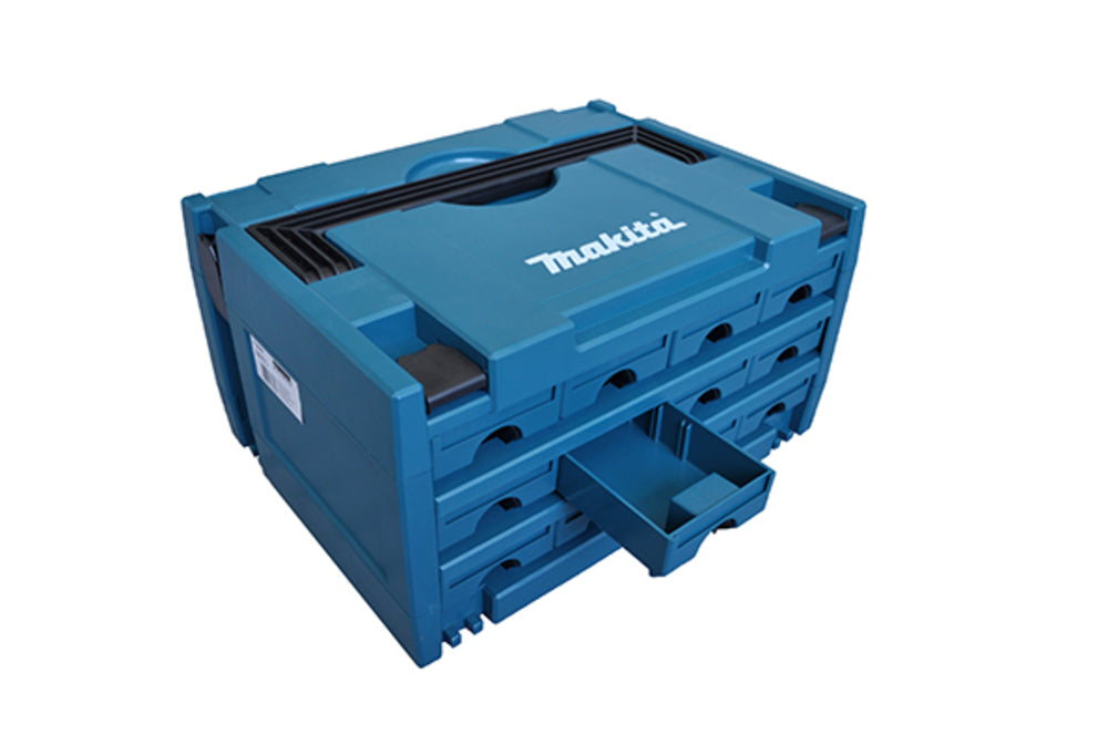 Makita MAKPAC Systemkoffer – 12 Schubladen Mit Verriegelungsmechanismus