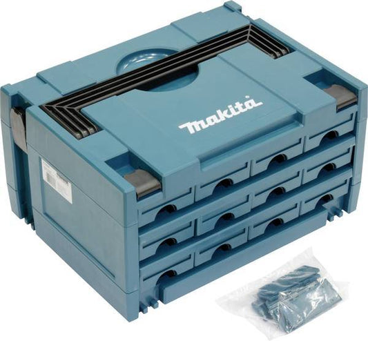 Makita MAKPAC Systemkoffer – 12 Schubladen Mit Verriegelungsmechanismus