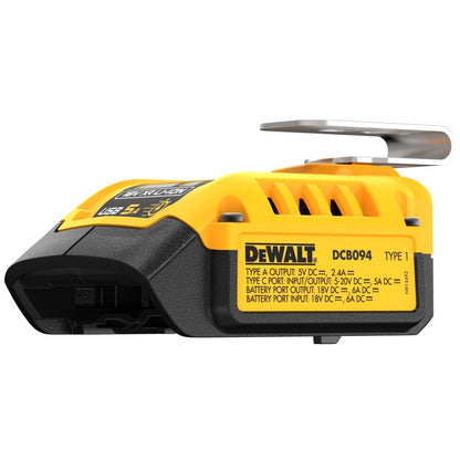DeWalt Ladeadapter DCB094K 18 V USBAusgang Robust Kompakt