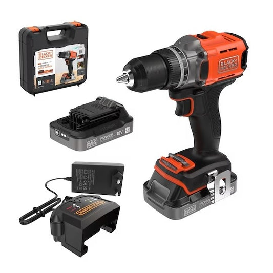 Black+Decker Akku-Bohrschrauber BCD382D2XK-QW – 45Nm Hohe Leistung Mit Tragekoffer