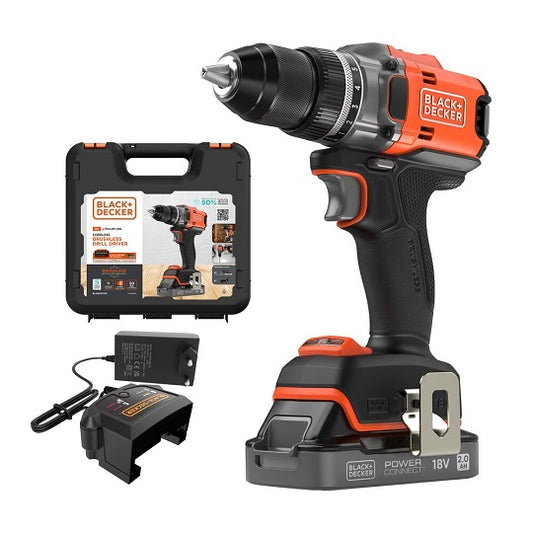 Black+Decker Akku-Bohrschrauber BLD682D1XK-QW – 50Nm Leistung mit Bürstenlosem Motor