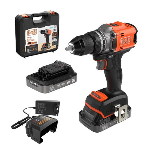 Black+Decker Akku-Bohrschrauber BLD682D2XK-QW – Robuster Bürstenloser Motor mit Hoher Kontrolle