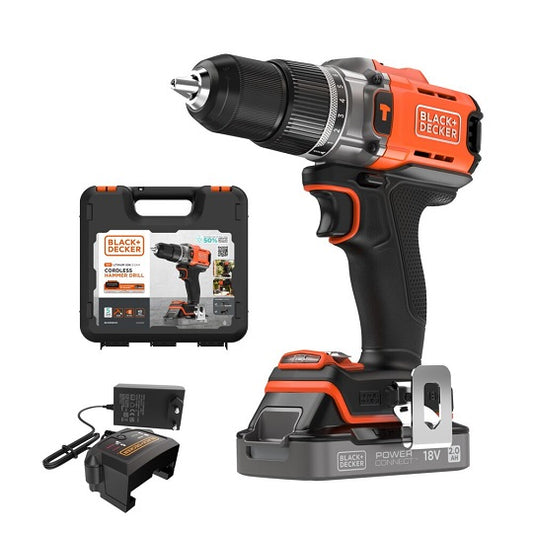 Black+Decker Akku-Bohrhammer BCD383D1XK-QW – Hohe Leistung mit 45Nm und 2-Gang-Übertragung