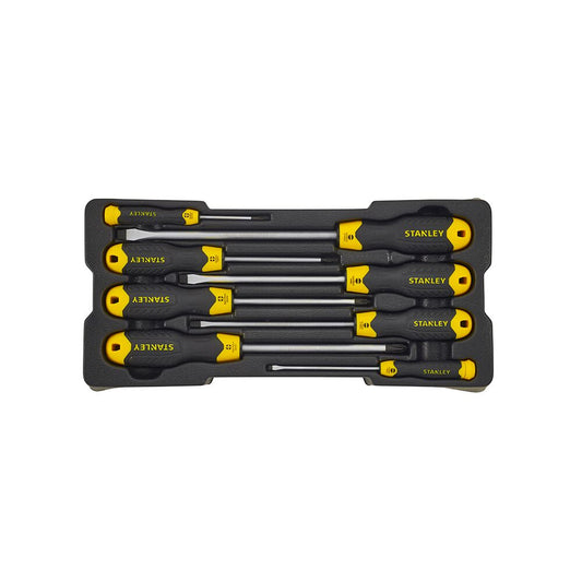 STANLEY STMT1-74181 – 8-teiliger Cushiongrip Schraubendreher-Satz mit Ergonomischem Griff