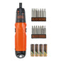 Black+Decker A7073-XJ Schraubendreher – Kompakter Akku-Batterieschrauber mit Gummiertem Griff