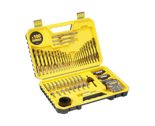 DeWALT DT71563-QZ – 100-teiliger Bohrer und Lochsägen Satz im Robusten Koffer