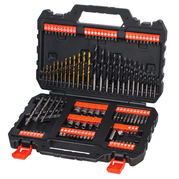 BLACK+DECKER A7200 Set – 109-teiliges Bohrer- und Steckschlüsselset im Praktischen Kunststoffkoffer
