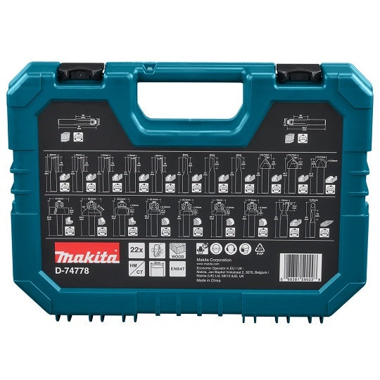 Makita HM-Fräser 18 V 22Teiliges Profi-Qualität Set