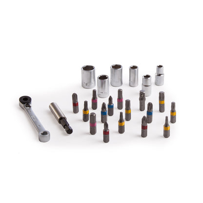 DeWALT Satz Mit 24 Bits Und Knarreneinsätzen 1/4" – Praktisches Gürtel-Etui