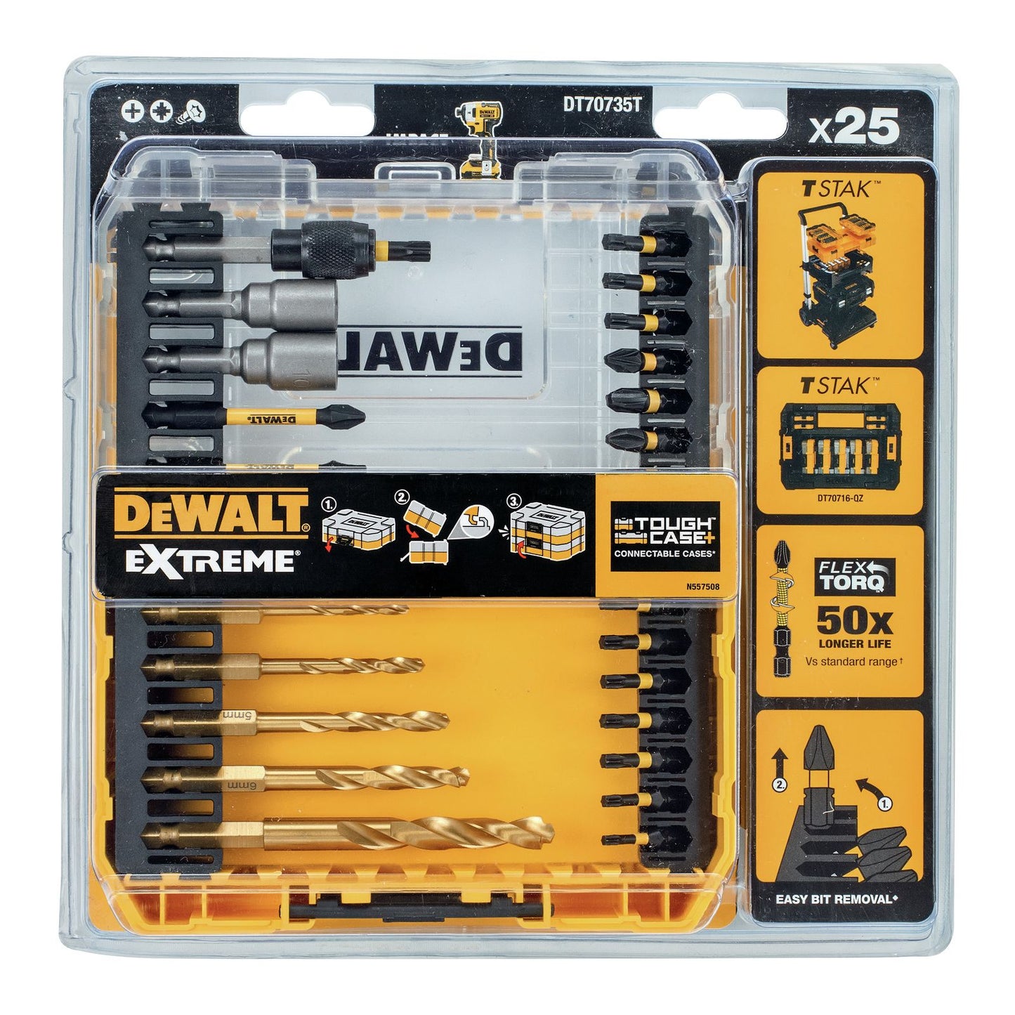 DeWalt Schlagräder-Set DT70735T-QZ 18 V 25-Teilig Profi-Set