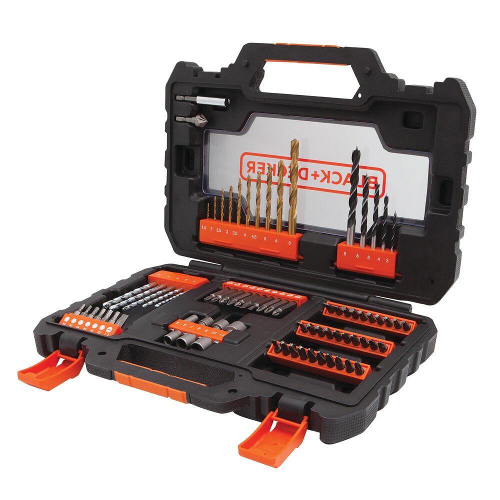 BLACK+DECKER 76-teiliger Bohrer und Steckschlüsselsatz – Vielseitige Auswahl für Präzises Arbeiten