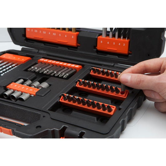 BLACK+DECKER 76-teiliger Bohrer und Steckschlüsselsatz – Vielseitige Auswahl für Präzises Arbeiten