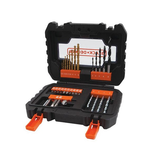 BLACK+DECKER A7233-XJ – 31 Stück 1/4 Zoll Bohrer Set mit Titan-Metallbohrern