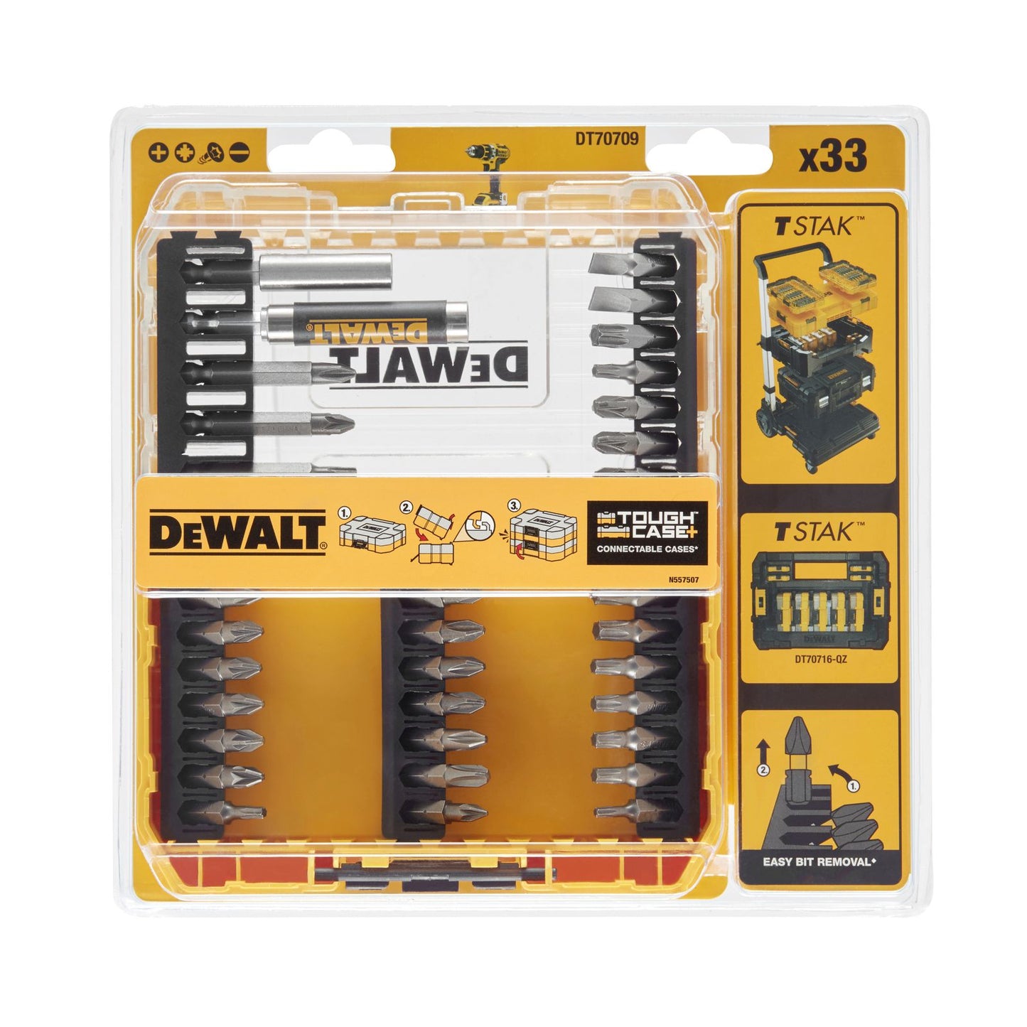 DeWALT Montageräder DT70709-QZ 18 V 33 Stk 1/4 Zoll Set