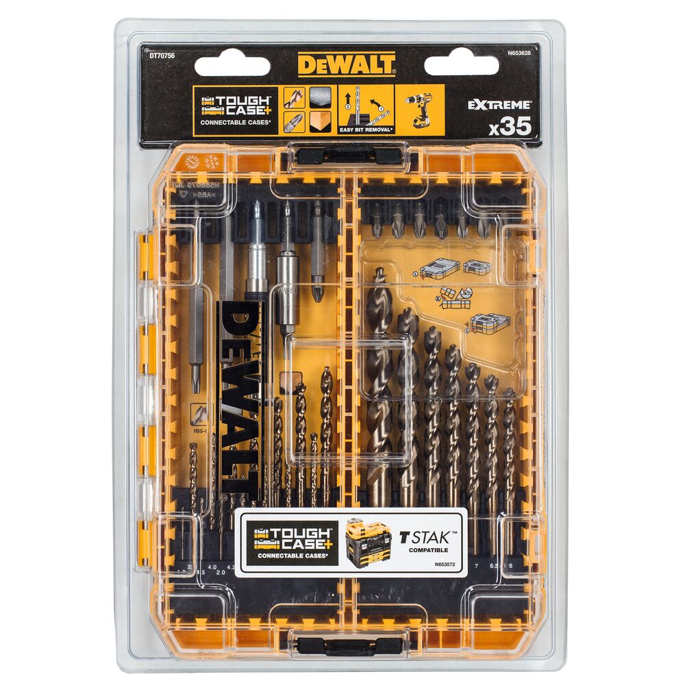 DeWALT Bohrer-Satz EXTREME 2 18 V 35-tlg HSS-G Metallbohrer