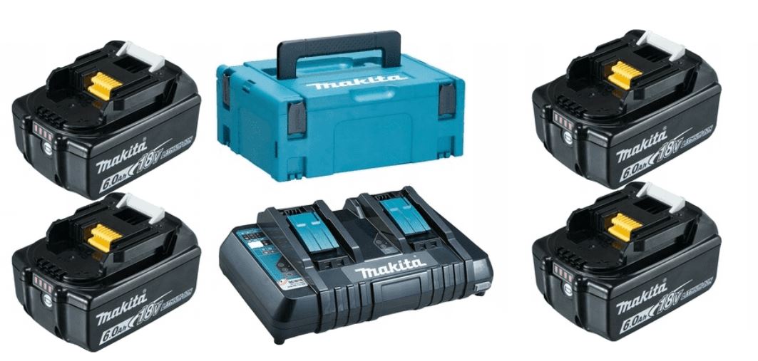 Makita Set BL1860B 18 V 4x 6,0 Ah Li Ion Ladegerät Set