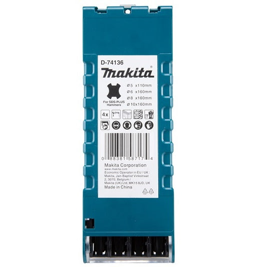 Makita SDS Betonbohrer-Set D-74136 4tlg Kompakt Koffer-Set