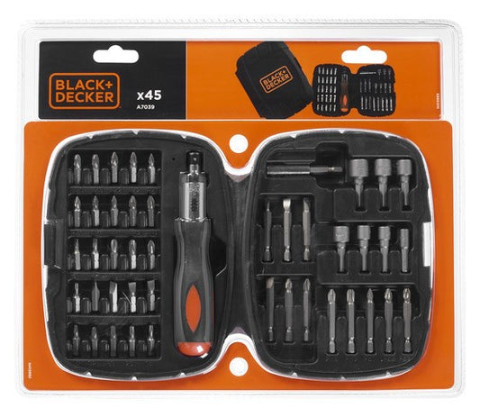 BLACK+DECKER A7039-XJ – 45-teiliger Ratschenschlüssel- und Steckschlüsselsatz