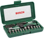 BOSCH 46-teiliger Bit- und Steckschlüssel-Satz 2607019504 – Praktischer Kunststoffkoffer mit Vielfältigen Schraubendreher Rädern