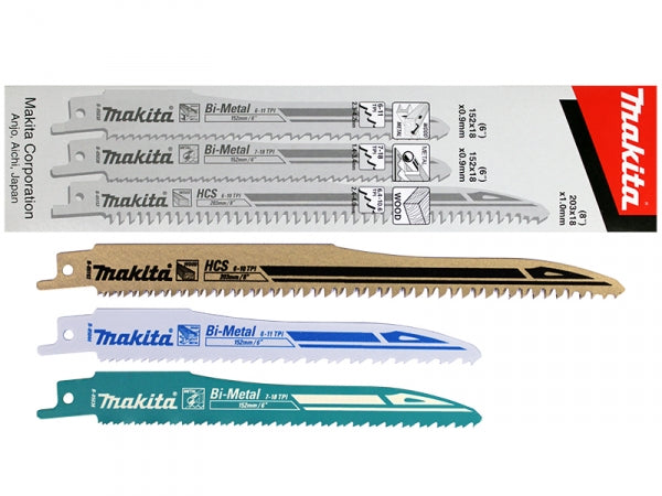 Makita Säbelsägeblätter-Set B-13677 18 V Universalgriff